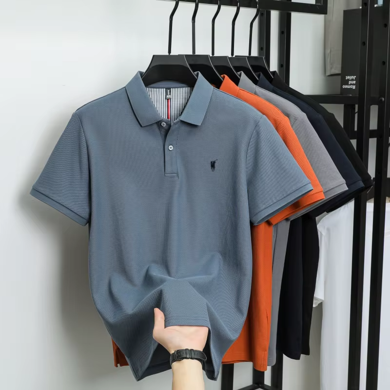 Lindora 100% pure cotton short sleeved blue polo shirt high-end luxury brand fashion Paul Pony embroidery golf men's business casual T-shirt