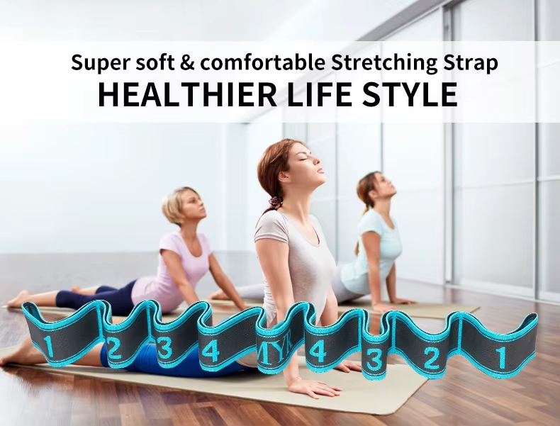 Lindora Elastic Yoga Stretching Strap with Loops, Stretch Strap for Ballet, Leg, Body, Stretch Band for Yoga, Dance, Pilates, Gymnastics