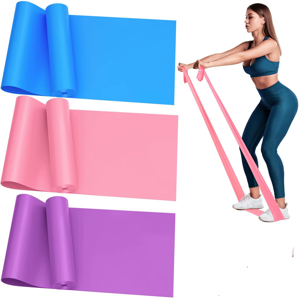 Lindora 3-Piece Set Fitness Resistance Bands with 3 Resistance Levels Yoga Pulling Bands Skin-Friendly Elastic Bands for Home Exercise