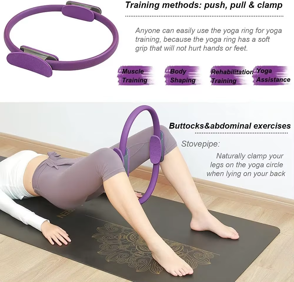 Lindora 1Pcs Yoga Pilates Ring Non-slip Sports Resistance Ring Fitness Shaping Ring Pelvic Floor Muscle Training Fitness Yoga Equipment