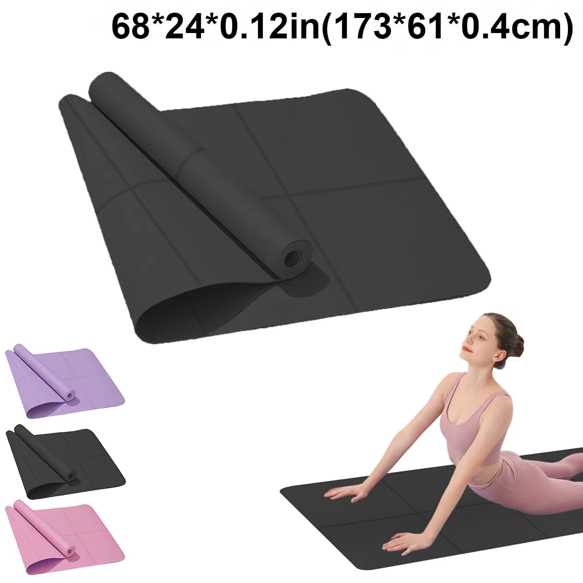 Lindora Yoga Mat Sports Fitness EVA Comfortable Foam 4mm Thick Yoga Mat Sports Yoga and Pilates Gymnastics Mat