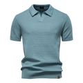 Lindora Men's Summer Breathable Blue Polo Shirt Short Sleeve Solid Color Casual Polo Shirts for Men Lightweight Stretch Polo Lblue﻿