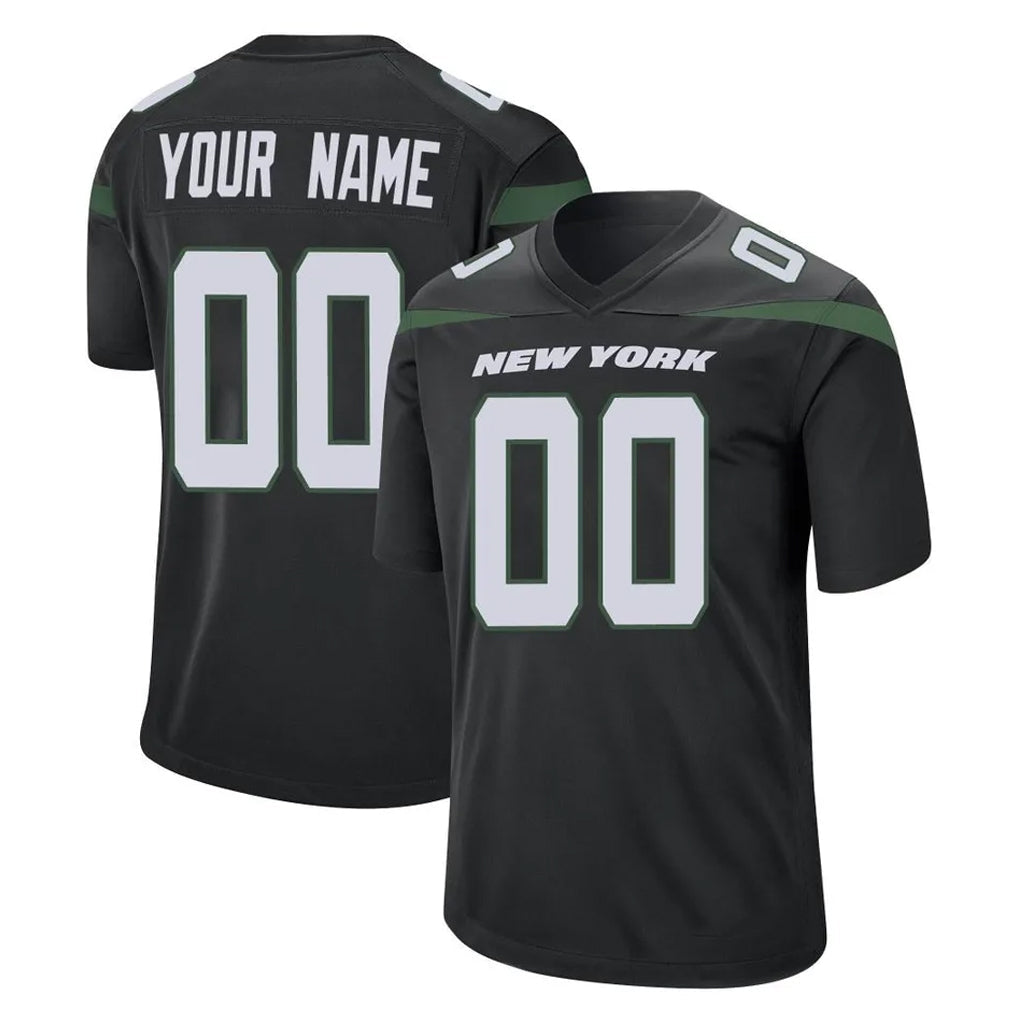 RedF Custom NY.Jets Black Home Game Any Name & Numbers Stitched Jerseys