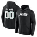 RedF Custom NY.Jets Black LOGO Pullover Hoodies Limited Game Any Name & Numbers Stitched Jerseys