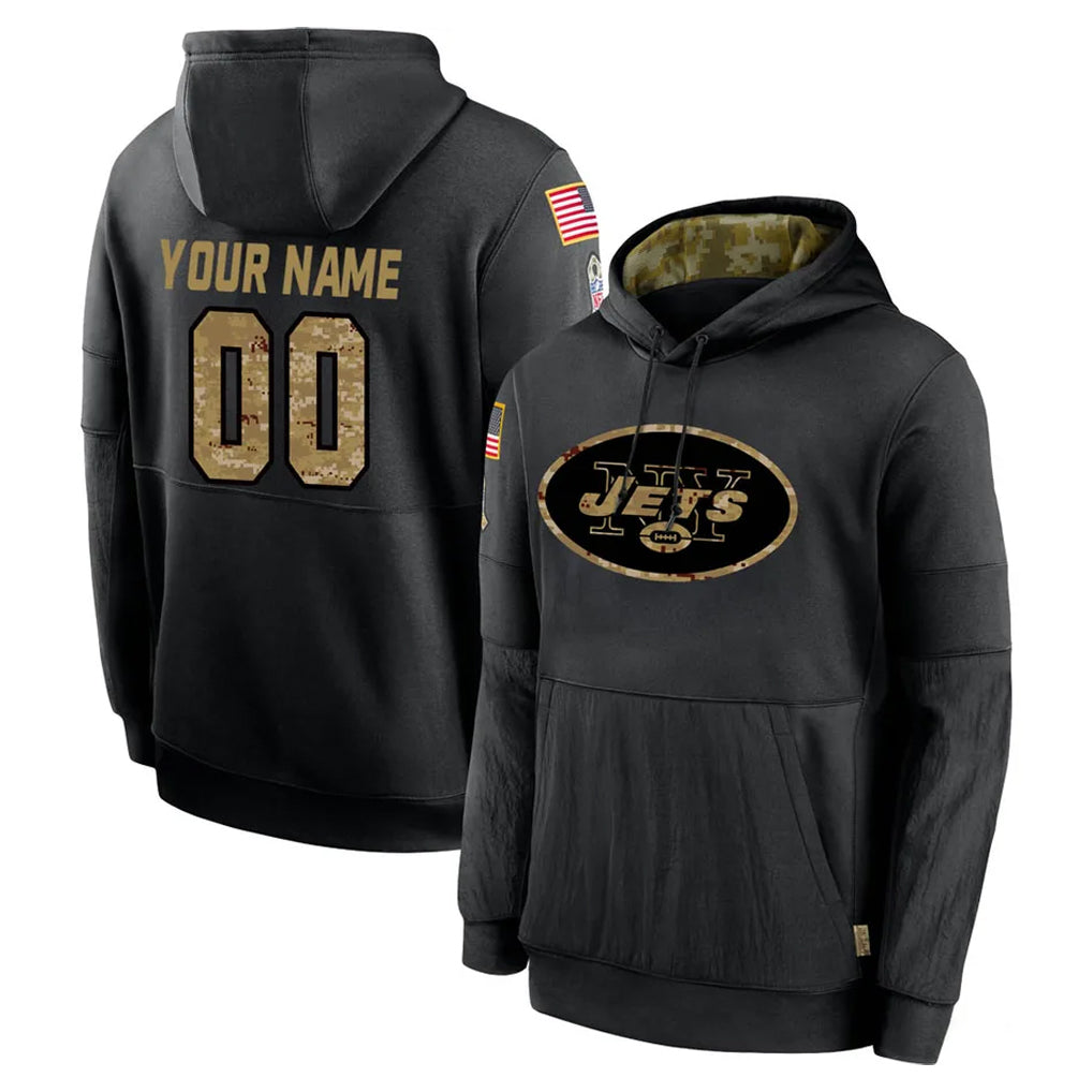 RedF Custom NY.Jets Black Salute to Service Hoodies Limited Game Any Name & Numbers Stitched Jerseys