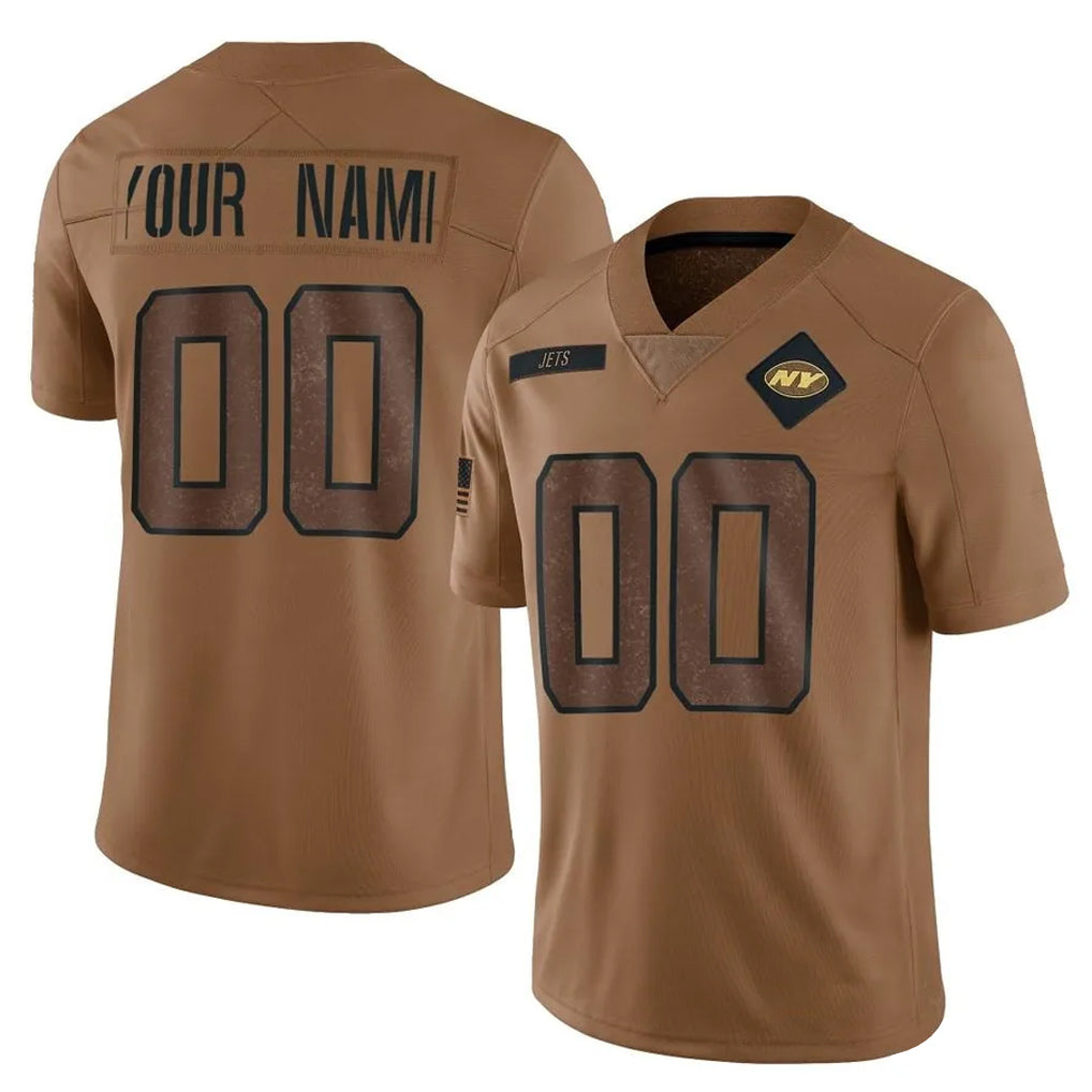 RedF Custom NY.Jets Brown Salute To Service Limited Any Name & Numbers Stitched Jerseys