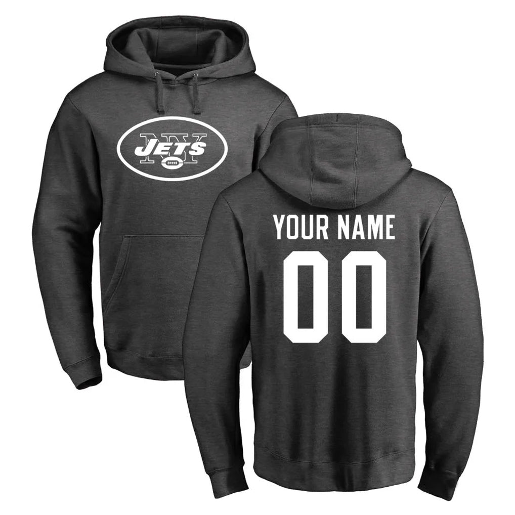 RedF Custom NY.Jets Gray Pullover Hoodies Limited Game Any Name & Numbers Stitched Jerseys