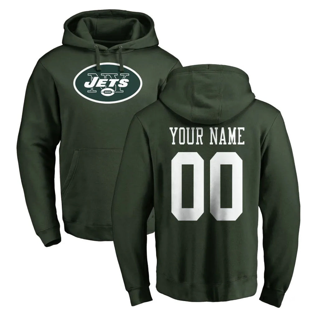 RedF Custom NY.Jets Green LOGO Pullover Hoodies Limited Game Any Name & Numbers Stitched Jerseys