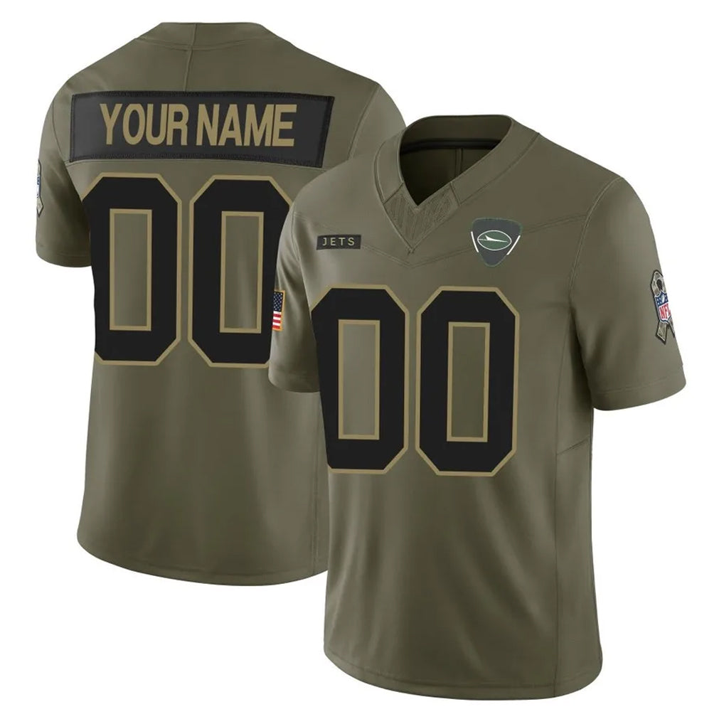 RedF Custom NY.Jets Olive 2025 Salute To Service Limited Any Name & Numbers Stitched Jerseys