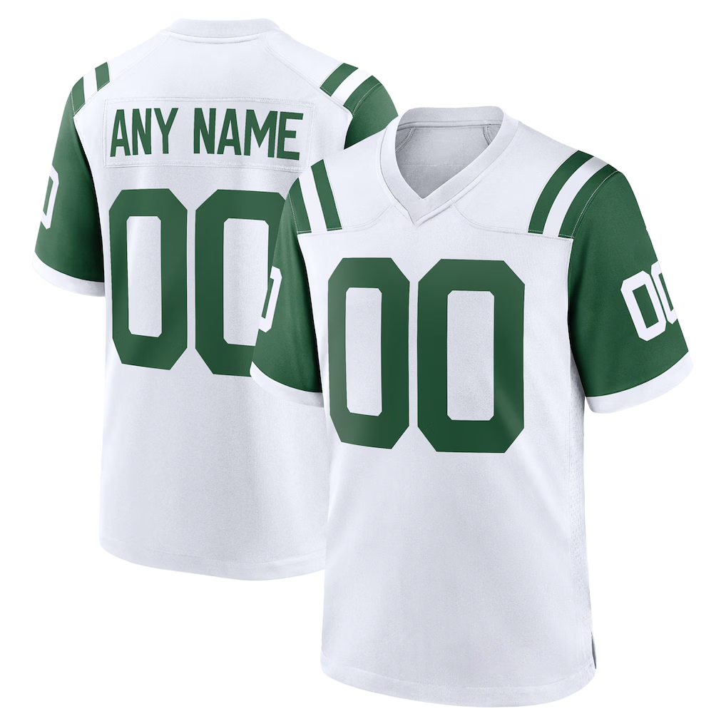 RedF Custom NY.Jets White Classic Alternate Replica Stitched Jerseys