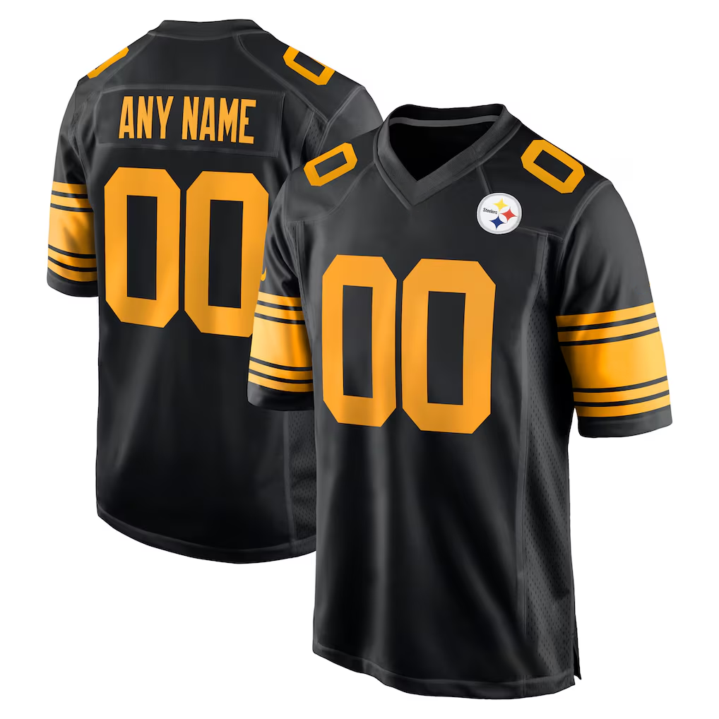 Lindora Custom P.Steelers Black Alternate Game Stitched Jerseys