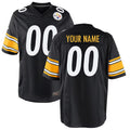Lindora Custom P.Steelers Black Game Stitched Jerseys