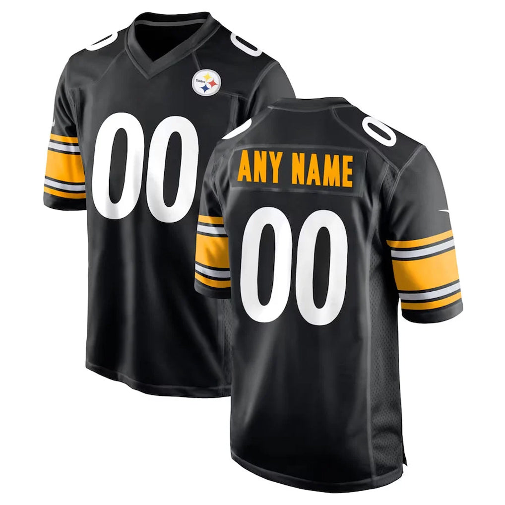 Lindora Custom P.Steelers Black Home Game Any Name & Numbers Stitched Jerseys