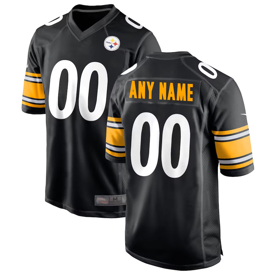 Lindora Custom P.Steelers Black Home Game Stitched Jerseys
