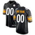 Lindora Custom P.Steelers Black Home Game Stitched Jerseys
