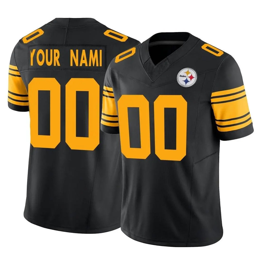 Lindora Custom P.Steelers Black Limited 2nd Alternate Vapor F.U.S.E. Home Game Any Name & Numbers Stitched Jerseys