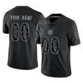 Lindora Custom P.Steelers Black Reflective Limited Home Game Any Name & Numbers Stitched Jerseys