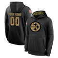 Lindora Custom P.Steelers Black Salute to Service Hoodies Limited Game Any Name & Numbers Stitched Jerseys