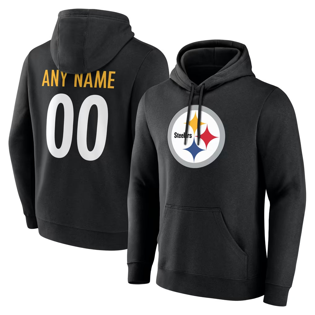 Lindora Custom P.Steelers Black Salute to Service Hoodies Limited Game Any Name & Numbers Stitched Jerseys