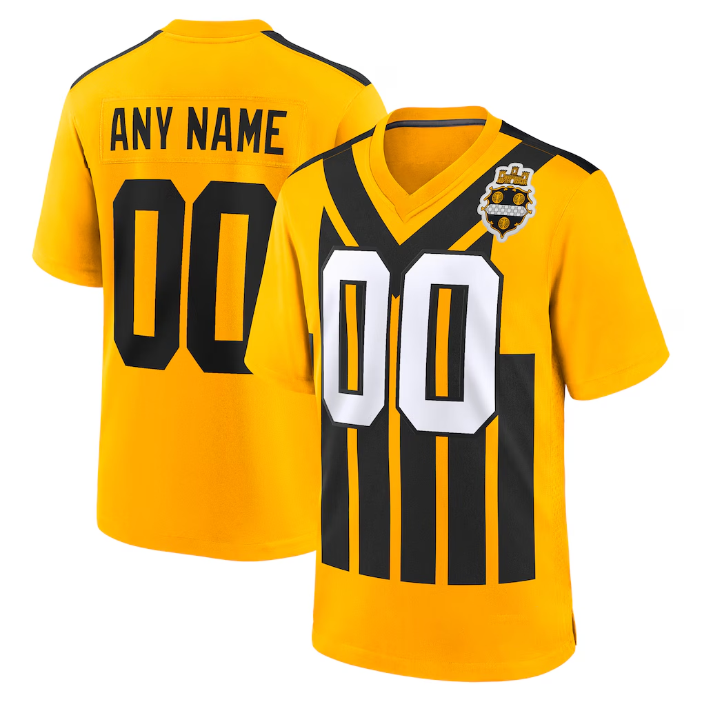 Lindora Custom P.Steelers Gold Alternate 1933 Throwback Game Stitched Jerseys