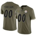 Lindora Custom P.Steelers Salute To Service Limited Olive Stitched Jerseys