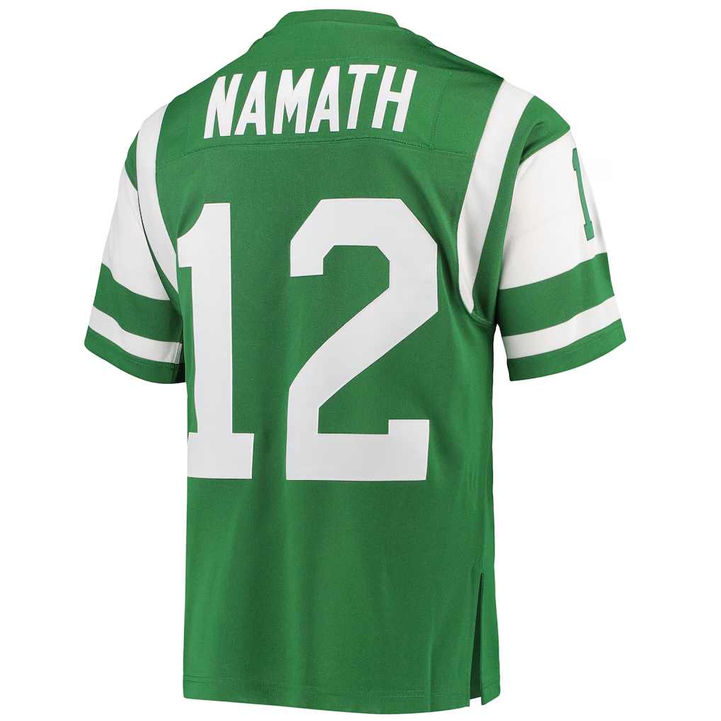 RedF NY.Jets1968 #12 Joe Namath Mitchell & Ness Green Authentic Throwback Retired Player Puhic Stitched Jerseys