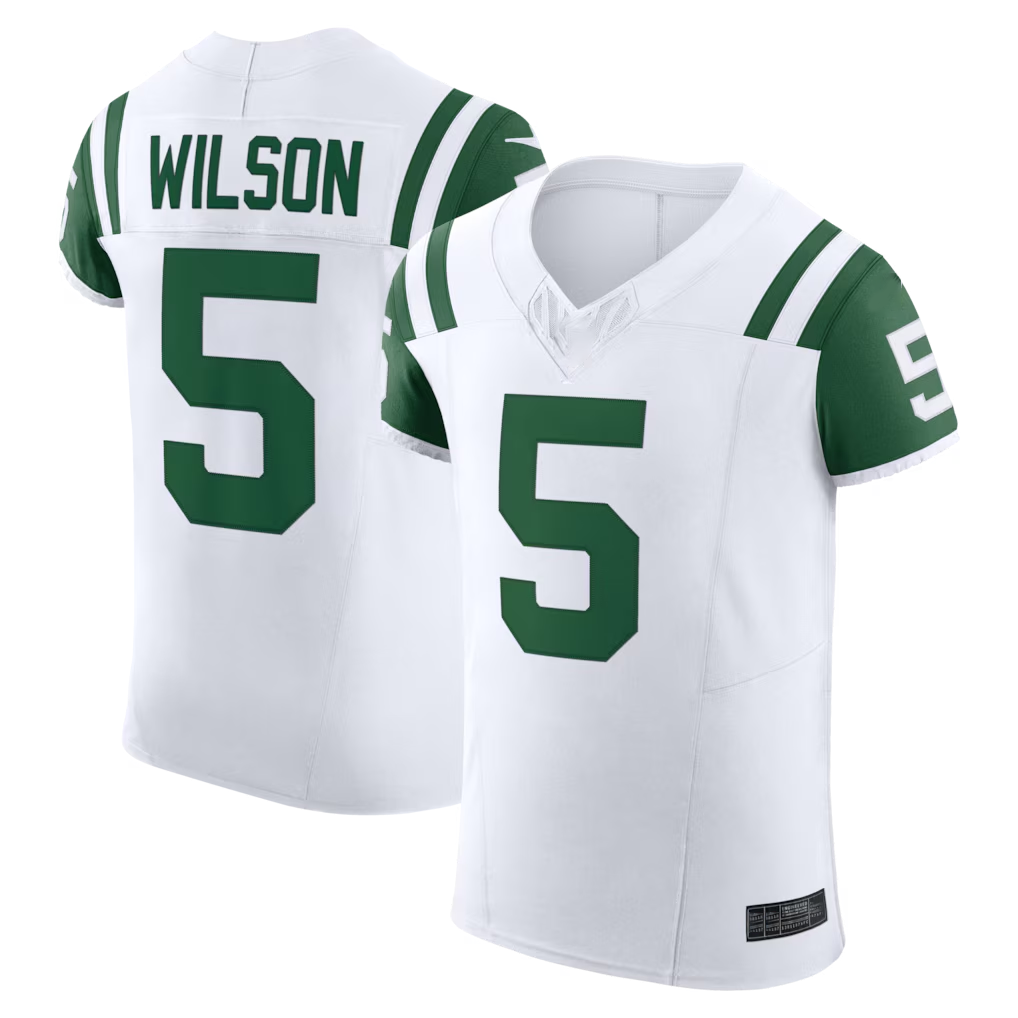 RedF NY.Jets #5 Garrett Wilson White Classic Alternate Vapor F.U.S.E. Elite Stitched Jerseys