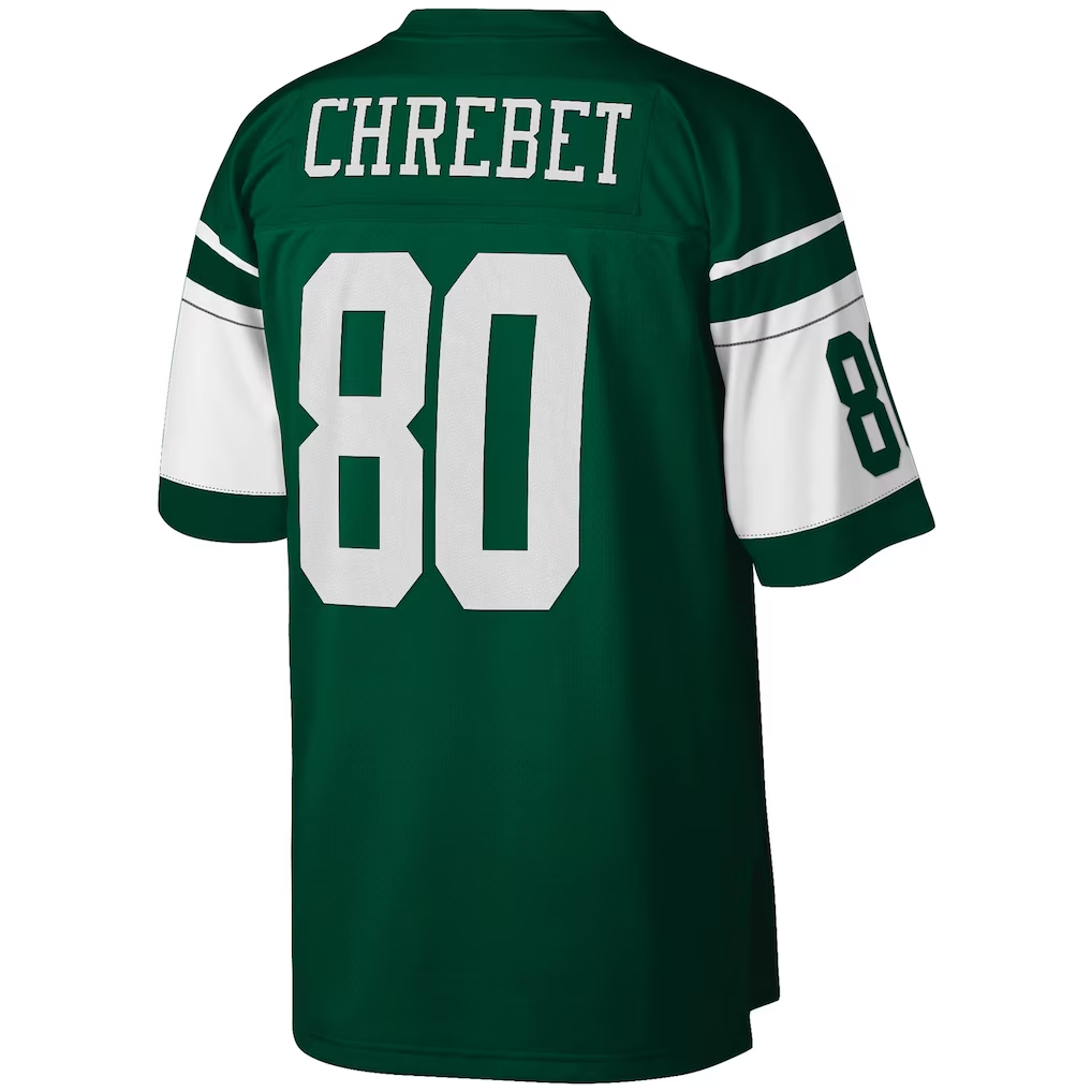 RedF NY.Jets  #80 Wayne Chrebet Mitchell & Ness Green Legacy Replica Stitched Jerseys