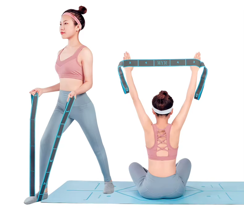 Lindora Elastic Yoga Stretching Strap with Loops, Stretch Strap for Ballet, Leg, Body, Stretch Band for Yoga, Dance, Pilates, Gymnastics