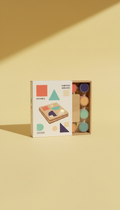 Painted Wooden Coaster Kit with Geometric Templates