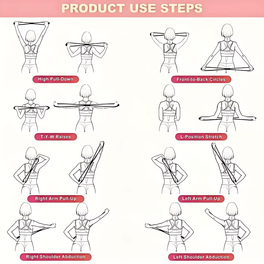 Lindora Figure 8 Resistance Bands for Women & Men - Silicone Pull Rope for Shoulder, Back & Arm Workout - Home Gym, Yoga, Pilates-Toning